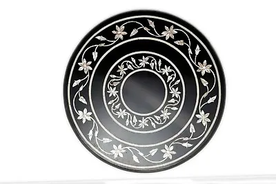 18  Round Black Marble Coffee Table Top Stones Inlay Pietra Dura Work Decor • $407.51