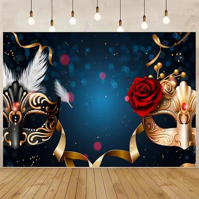 Carnival Masquerade Ball Mask Party Backdrop Photography Background Banner Decor • £38.63
