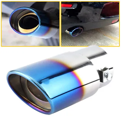 1 Car Auto Exhaust Pipe Tip Tail Muffler Stainless Steel Replace Kit Blue OXILAM • $13.99