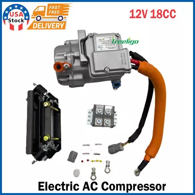 $521.99 • Buy 12V R134a Fully Electric AC Compressor For Car Truck Bus Boat Air Conditioning