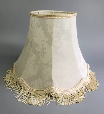 Table Lamp Light Shade. Vintage. Off-white / Cream. Fringed. Damask Look Fabric. • £29.99