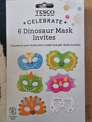 Celebrate- 6 Dinosaur Mask Invites • £6