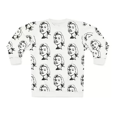 Marilyn Monroe Face Pattern White Winter Style Cozy Sweatshirt Unisex Men Women • $50