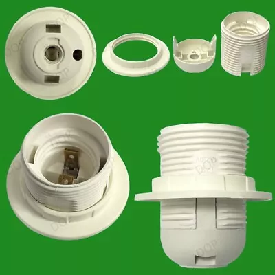 Edison Screw ES E27 M10 Light Bulb Lamp Holder Pendant Socket & Lampshade Collar • £3.49