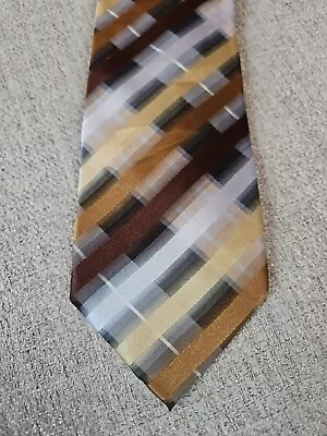 Van Heusen Tie -  3.5 Brown Striped Silk Necktie - Men's Classic • $9.97