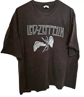 Vintage Led Zeppelin Shirt Black Men’s 2XL Rock Band Hanes Heavyweight Y2K • $29.94