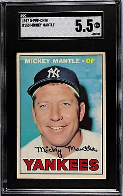 1967 O-PEE-CHEE MICKEY MANTLE #150 YANKEES HOF SGC 5.5 Ex+ HOF CENTERED! • $1000