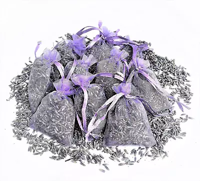 12 Bags Of Dried English Lavender In Small Lilac Organza Bags -Real Flower /Moth • £8.76