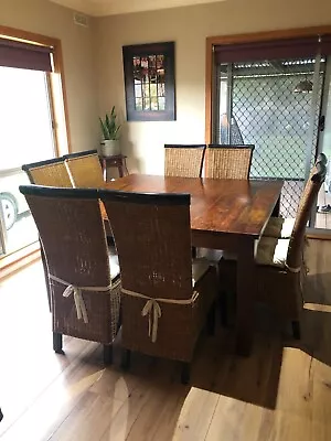 $550 • Buy 1500mm X 1500mm Dining Table And 8 Chairs