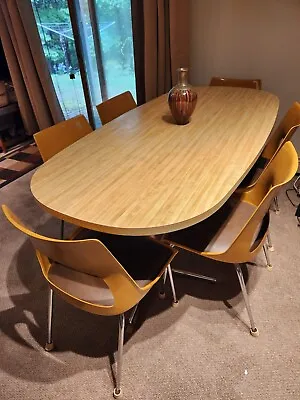$1200 • Buy MCM Dining Set Table 6 Fiberglass Chairs Krueger Metal Product Green Bay WIS 70s
