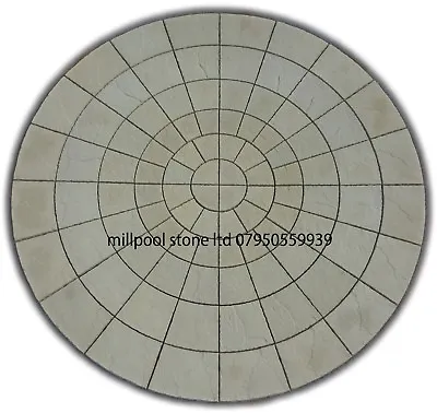 4.36m  Rotunda Circle Buff York Stone Style   Patio Paving Slabs [del Exception] • £475