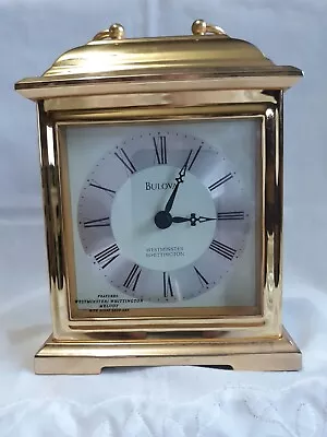 Vintage Bulova Quartz Carriage Clock Westminster 2 Chime B7453 7.25  • $30