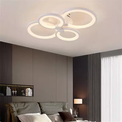 Modern Chandelier LED Lamp White Frame Ceiling Light Living Room Pendant Lights • £43.99