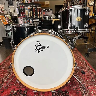 Gretsch USA Jasper 1980's Black Nitron 24/13/16 Virgin Bass And Tom H&B Tuxedos • $6229.56