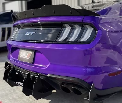 Pep 11 Customs Rear Bumper Big Fin Diffuser Lip 20-2023 Mustangs Eco-boost Gt • $260