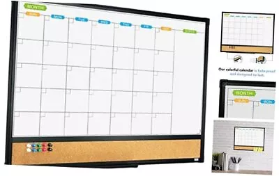  Magnetic Calendar Whiteboard & Bulletin Corkboard Combination Combo 24 X 18  • $47.58