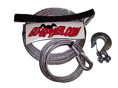 ATV 3/16  X 50' Gal Steel Winch Cable Hook & Tether • $24.99