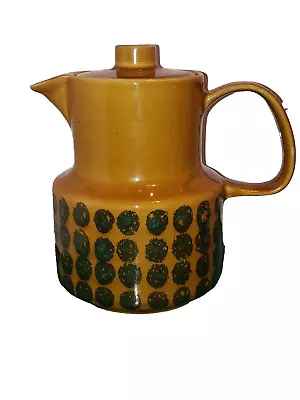 VTG Melitta Germany Mustard Yellow & Teal Porcelain 1 QT Teapot Milk Pitcher • $21