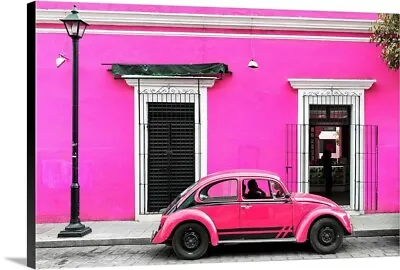 Deep And Hot Pink VW Beetle Car Canvas Wall Art Print Car Home Decor • $379.99