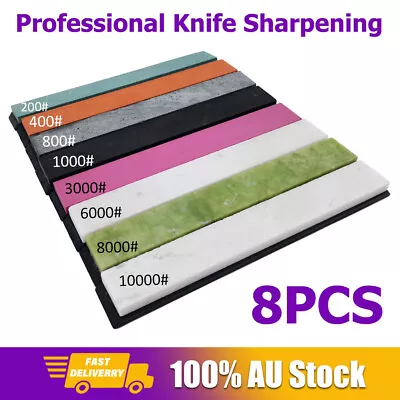 8x Sharpening Stone #200/400/800/1000/3000/6000/8000/10000 Whetstone Knife Set • $26.45