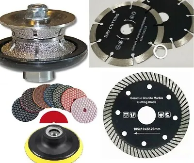 1 1/2  Full Bullnose Granite Router Bit Dry Polishing Pad Ceramic Marble Blade • $128.99