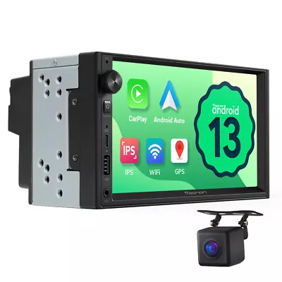 CAM+Apple CarPlay 7  Double 2Din Car Stereo Radio Android 13 Auto TouchScreen BT • $192.39