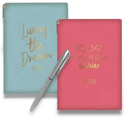 2024 Diary A5 Week To View Index Diary Pen Full Year Organiser Calendar Planner • £3.89