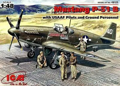 £17.99 • Buy P-51 B MUSTANG W/PILOTS AND GROUND CREW (J.HERBST USAAF ACE MkGS)#48125 1/48 ICM