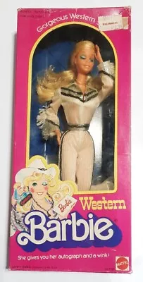 Vintage 1980 Western Barbie Doll 1757 Mattel Winking Cowgirl NOS NRFB  • $78.50