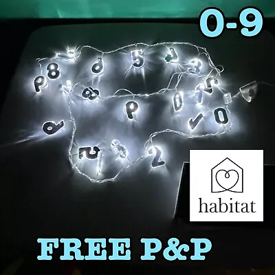 Vintage Habitat Garland 0 To 9 String White LED Fairy Lights   FREE P&P • £19