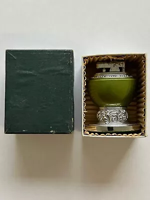 Vintage Table Lighter Green Emerald With Silver Base In Original Box No Reserve! • $22.50