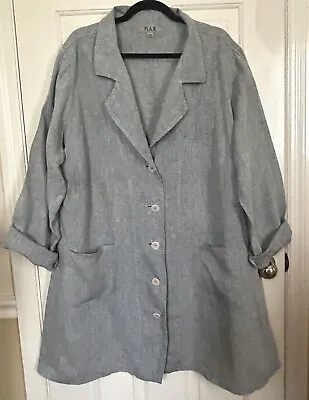FLAX  Linen Jacket 2G/2X NWOT Grey Heather • $49.99