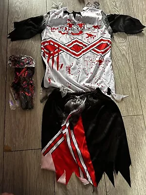 Zombie Cheerleader Fancy Dress Costume 12-14 Years • £12