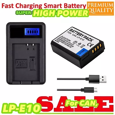 LP-E10 Battery 2800mAh + Charger For Canon EOS 1500D 1300D 1200D 1100D 3000D • $32.33