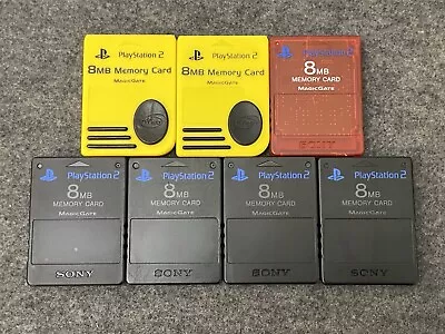 Lot Of 7 PS2 Sony PlayStation 2 8MB Memory Cards (OEM & Nyko) TESTED SCPH-10020 • $39.95