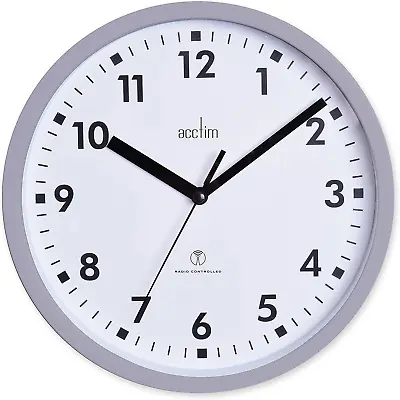 Acctim 74667 Nardo 20cm Radio Controlled Grey Wall Clock • £22.43