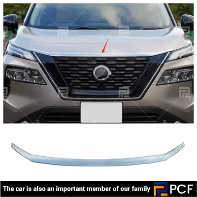 FOR Nissan Rogue X-TRAIL 21-2023 ABS Chrome Front Engine Hood Grille Strip Trim • $107.95