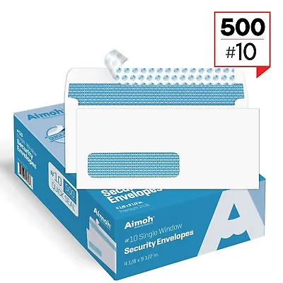 500 #10 Single Left Window SELF Seal Security Envelopes - Super Strong Quick-Sea • $23.99