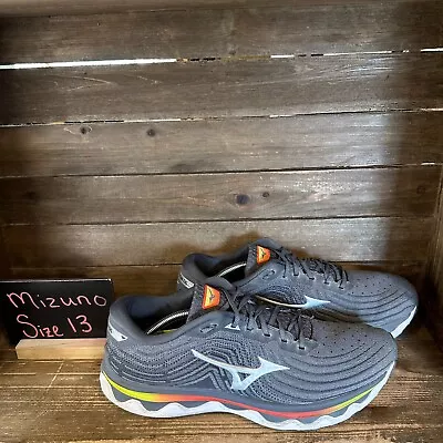 Mens Mizuno Wave Horizon 6 Gray Athletic Running Shoes Sneakers Size 13 D GUC • $69.99