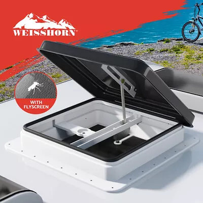 Weisshorn Caravan Roof Vent Hatch RV Skylight Motorhome Camper 350x350mm Black • $68.95