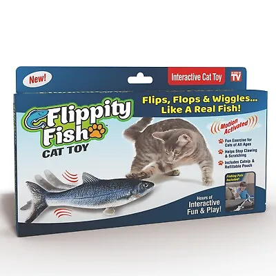 Flippity Fish Motion Activated Interactive Realistic Look Cat Toy - Rechargeable • $12.98