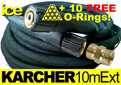 10m HIGH PRESSURE PROFESSIONAL EXTENSION HOSE FOR GENUINE KARCHER M22 HOSES GUNS • £64.99