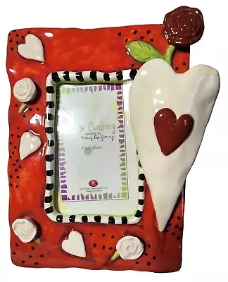 Mary Rose Young Art Pottery Picture Frame Quite Contrary Hearts & Roses Bud Vase • $89.99