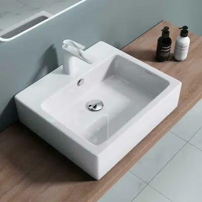 £85.70 • Buy Bathroom Wash Basin Sink Ceramic Countertop Wall Hung Square & Waste Plug Bottle