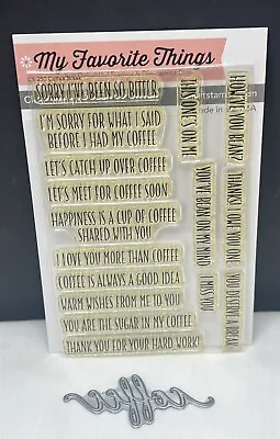 My Favorite Things COFFEE BREAK Greetings Sayings Rubber Stamps Die • $17.99