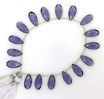 Iolite Color Quartz 15x7 Mm Size Faceted Pear Shape Briolette Beads 6.5  • $8.80