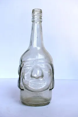 Antique Liquor Bottle Native American Man Head Face Wine Whisky Bottle Old Mon 2 • $90.83