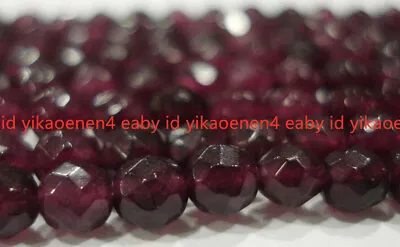 £3.95 • Buy 6mm Natural Indian Red Garnet Faceted Round Gemstone Loose Beads 15 