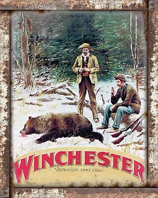 Winchester Hunting Firearms S5 8x10 Rustic Vintage Sign Style Poster • $12.50