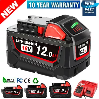 9.0AH For Milwaukee M18 Lithium Ion XC 12.0 High Capacity Battery 48-11-1890 6ah • $90.98